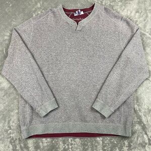 Tommy Bahama Mens XXL Reversible Sweatshirt Gray Maroon 100% Cotton TB